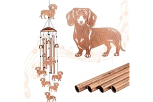 GDNSFIT Dachshund Wind Chimes for Outside, Metal Windchimes Outdoors, Dachshund Gifts for Women/Men, Memorial/Birthday Gifts, Garden Decor for Outside, Patio or Yard, Durable Chimes for Outdoors