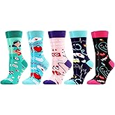 WeciBor Women's Funny Colorful Novelty Pattern Cotton Crew Socks Funky Gifts for Mum