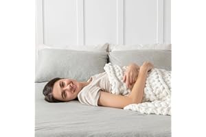 Maetoow Handmade 15 lb Soft Knitted Weighted Blanket, 48x 72 in Breathable Chunky Knit Gravity Blanket Throw, Home Decor for Sofa Couch Bed, Cream