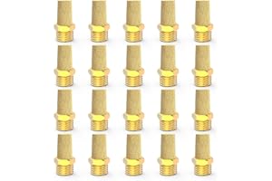 EterMutable 20Packs 1/4" Male Thread Brass Pneumatic Air Muffler Sintered Bronze Exhaust Silencer