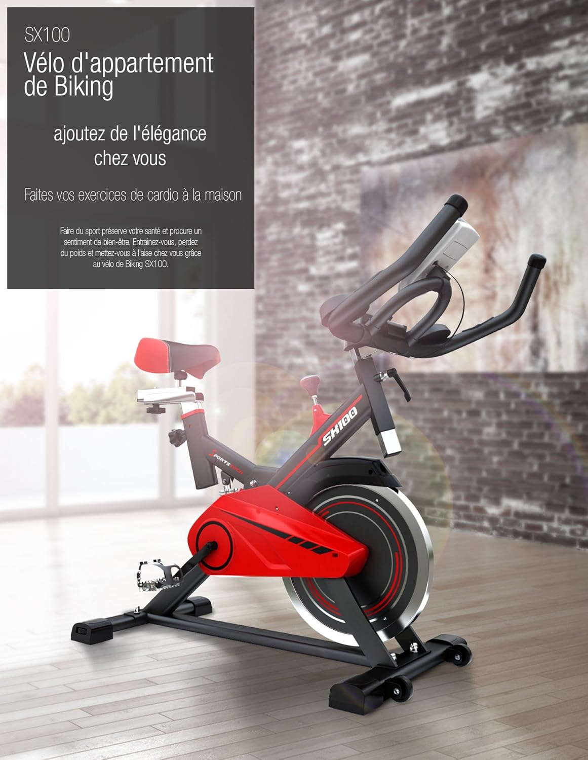 sportstech Heimtrainer SX100 Fahrrad, 19010, Gewicht ...