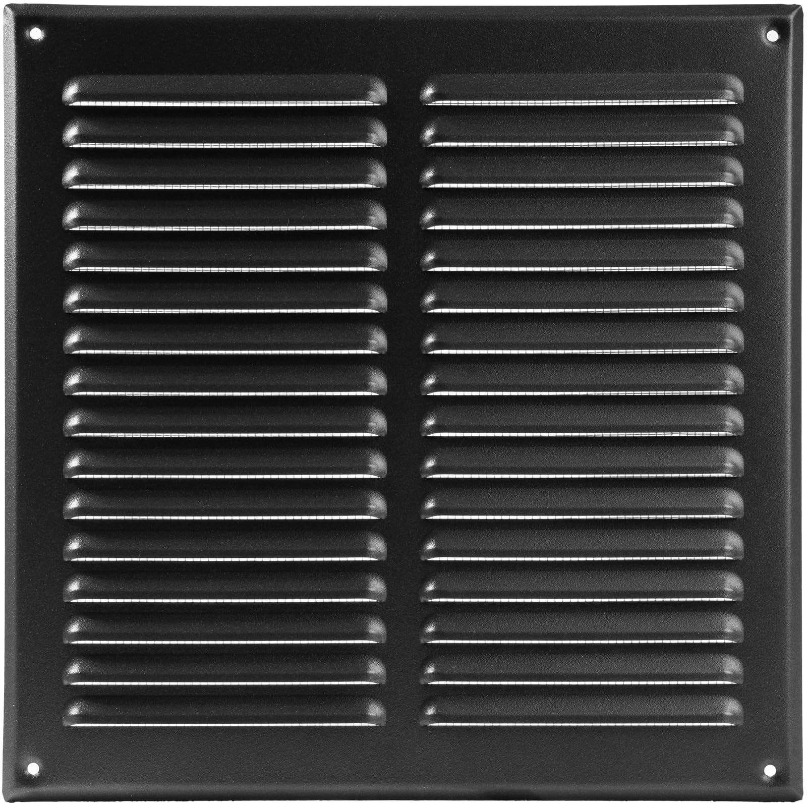 Vent Systems 295 x 295 mm / 11.61" x 11.61" Inch Black Metal Soffit Air Vent Cover - Square Louvered Gable Vent with Mesh Screen - Interior Exterior Cover - HVAC Ducting Ventilation Grill for Home — image 1
