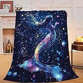 Mermaid Blanket Ocean Throw Blanket Soft Warm Cozy Fuzzy Plush Mermaid Throw Blanket Gifts for Girls Women Lightweight Fleece Flannel Gift Blankets for Kids Adults 40