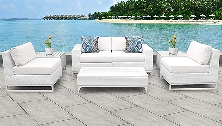 Amazon Com Tk Classics Miami 07e White Miami Seating Patio