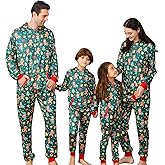 ANGELGGH Family Matching Christmas Onesie, Cute Vacation Xmas Print One Piece Pajamas, Hooded Holiday Sleepwear Nightwear PJs