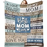 Paayna Gift for Mom from Daughter Son Flannel Throw Blanket, for Mama, Birthday Ideas, Best Mom Ever Present for Women, Soft Farmhouse Bedding Sofa Blankets 50 x 60 in
