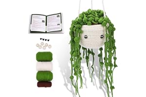 MORFEN Crochet Kit for Beginners, Crochet Starter Kit, Hanging Potted Plants Crochet Kits, Beginner Crochet Kit for Adults with Crochet Yarn, Hooks, Step-by-Step Video, Valentine Gift