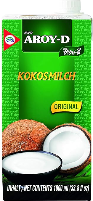 Aroy-D Kokosnussmilch, Fettgehalt: circa 17 prozent, 1 l Packung