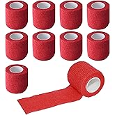 Gondiane 9 Pack 2" x 5 Yards Self Adhesive Bandage Wrap Self Stick Wrap for Ankle, Wrist, Finger, Sports, Breathable Cohesive Vet Tape for Pets (Red)