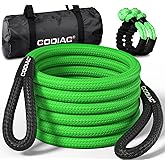 GODIAG 1"×30ft Kinetic Recovery Tow Rope (46500lbs) Heavy Duty Energy Rope with 2 Soft Shackles, 30% Elasticity Offroad Power Strap for Truck Jeep Car ATV UTV Tractor