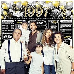 28th Birthday Black Gold Party Decoration Back in