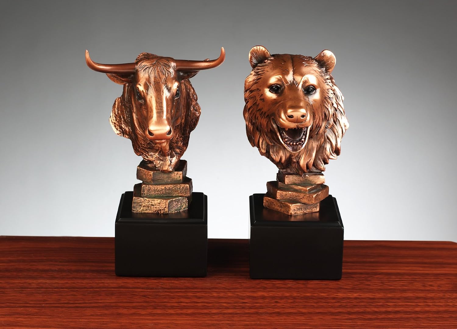 Stock Market Bull and Bear Bust Combo Statue Home & Kitchen