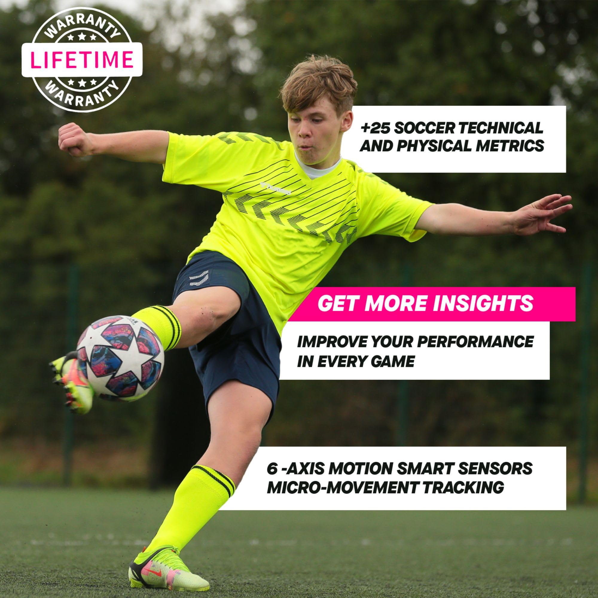 Playermaker 2.0 Smart Soccer Tracker for Cleats, 25+ Technical & Physical Soccer Training Metrics, 12 Month Access to Playermaker Technology App Included, Next-Level Precision Beyond GPS Trackers