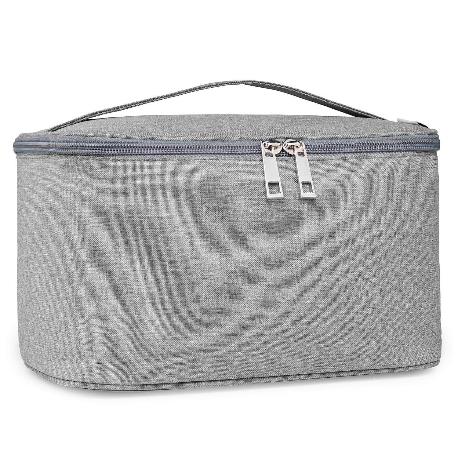 Travel Makeup Bag Large Cosmetic Bag Makeup Case Organizer for Women and Girls (Large, Blue Peony)