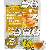 Tagalica, Premium 25 Dandelion Root Tea Bags, 100% Natural & Pure from Dandelion Root, Eco-Conscious Tea Bags, Herbal Tea. No Sugar, No Caffeine, No Gluten, Vegan.