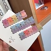 2Pcs Colorful Hair Clips Barrettes Gummy Bear Shaped Mixed Colored Cute Hair Pins Hair Accessories Sugar，Clips and Barrettes