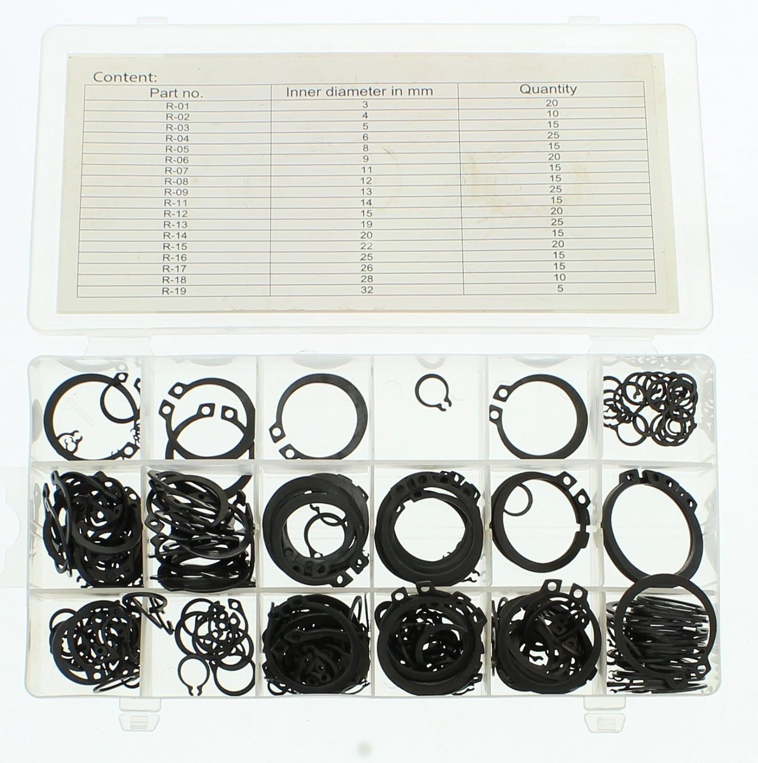 ABN External Snap Ring Set C Clips Assortment Retaining Clip Circlip