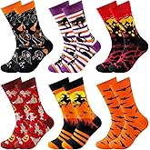 BISOUSOX Dress Socks for Men 9-12 Mens Funny Fun Colorful Crazy Funky Crew Socks Novelty Happy Cotton