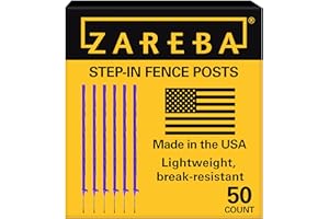 Zareba A-48P 4-Foot Step-in Electric Fence Posts - 50 Pack for Electric Fence System - Sturdy & Easy Installation,Purple
