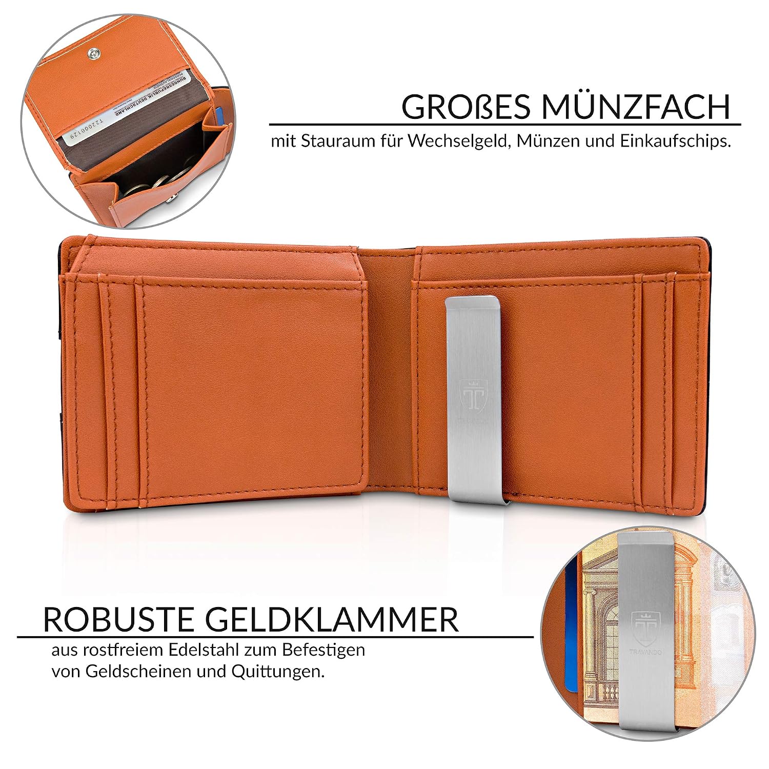 Portafogli e porta documenti TRAVANDO Portafoglio uomo sottile con Clip per  Contanti BRISBANE Protezione RFID Porta carte di credito Portafogli Porta  tessere slim tascabile Portatessere Raccoglitore banconote urban-earth.co.uk