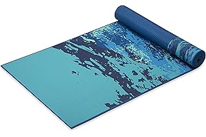 Gaiam Yoga Mat - Premium 6mm Print Reversible Extra Thick Non Slip Exercise & Fitness Mat for All Types of Yoga, Pilates & Floor Workouts (68" x 24" x 6mm Thick)