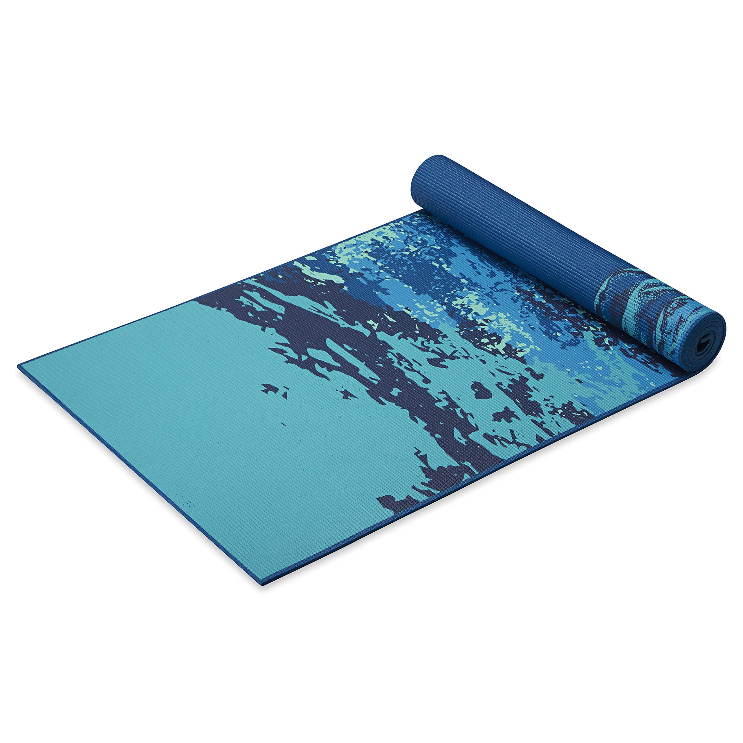 Gaiam Yoga Mat Premium Print Reversible Extra Thick Non Slip Exercise & Fitness Mat for All Types of Yoga, Pilates & Floor Workouts, Peaceful Waters, 6mm