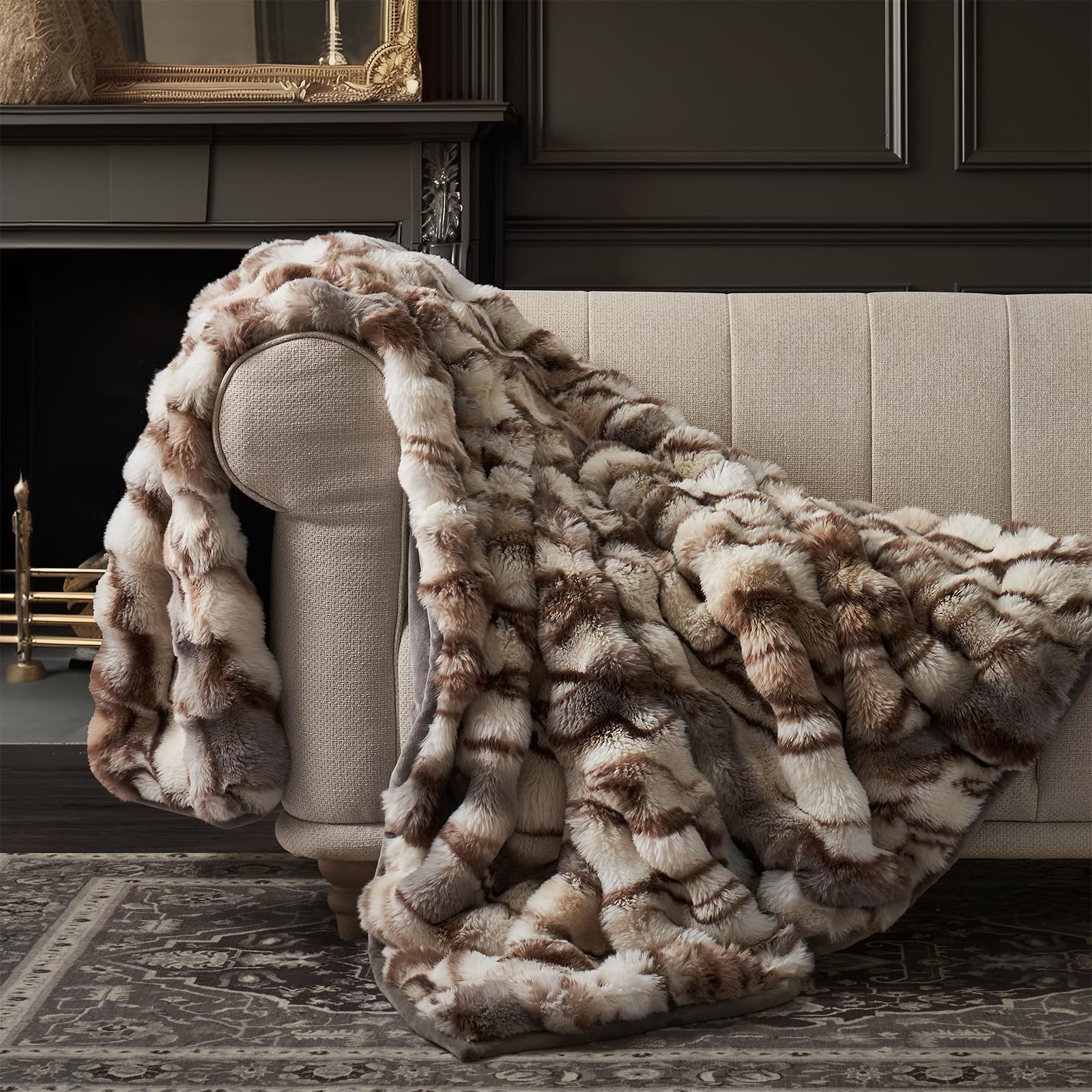 EverGrace Ultra Soft Luxury Fluffy Faux Rabbit Fur
