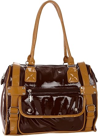 Vinyl satchel handbag Clearance