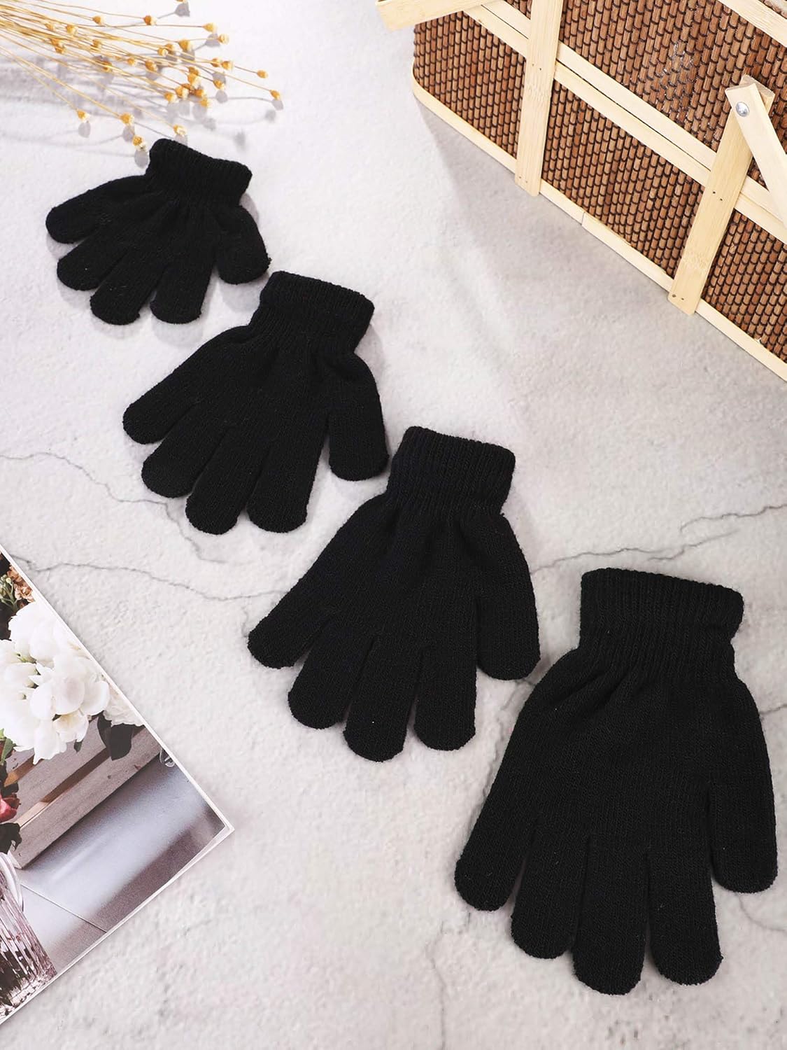 Pangda 12 Pairs Child Gloves Kids Winter Gloves Knitted Gloves for Kids Boys Girls Winter Using: Clothing