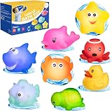 HOYIBO Light Up Bath Toys 8 Pack Marine Animals 3-5 Kids Safe PVC view 1