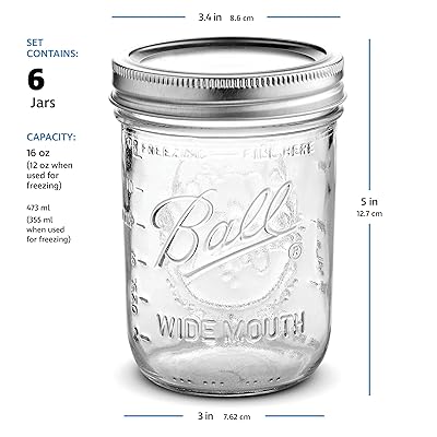 Buy Ball Wide Mouth Mason Jars 16 Oz 6 Pack With Mason Jar Lids And Bands Ball Mason Jars 16 Oz For Canning Fermenting Pickling Jar Decor Microwave Freeze Dishwasher Safe
