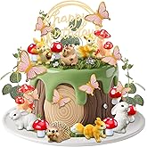 Bunny Squirrel Mushroom Cake Topper Mushroom Woodland Animal Cake Toppers Mushroom Cake Decorations Fairy Cake Decorations