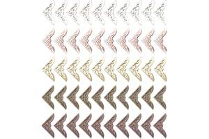 URROMA 30mm Metal Book Corners, 150 Pcs Small Book Corner Protector Iron Corner Triangle Decorative Trim Vintage Album Corners for Scrapbooking Menus,5 Colors