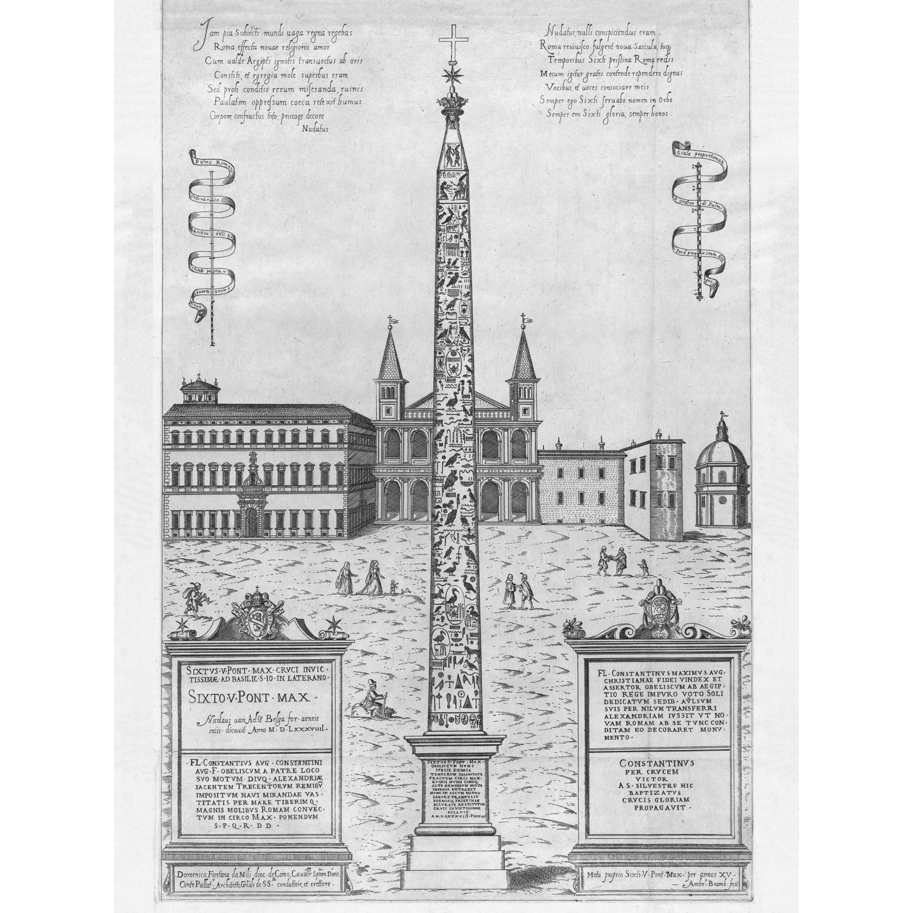 Artery8 Brambilla Rome Egyptian Obelisk Constantine Engraving Large Wall Art Poster Print Thick Paper 18X24 Inch