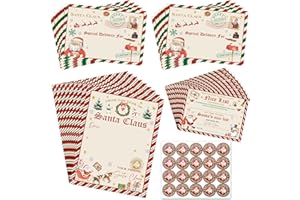 Chinco 10 Sets Christmas Official Letter from Santa Nice List Certificate for Kids Christmas Gift North Pole Letter for Mailbox Christmas Party Decorations Xmas Santa Greetings Cards (Vibrant Style)