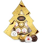 Ferrero Collection Christmas Holiday Tree Assorted Chocolate Gift Box, Hazelnut Milk &amp; Dark Chocolate, Coconut, 12 Count, 4.7 oz