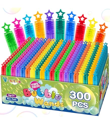 Amazon.com: 180 Piece Bubble Wands, 18 Colors Mini Neon Bubble Toy