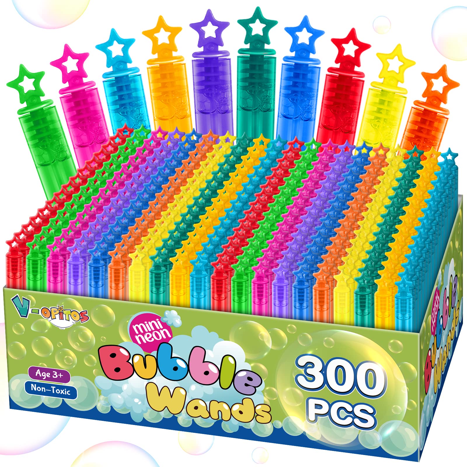 Photo 1 of 200 Pcs Mini Bubble Wands in 10 Colors, Bulk Party Favors for Kids, Themed Birthday, Christmas, New Year, Valentine, Carnival, School Classroom Prizes for Boys & Girls, Ideal Goodies Bags Stuffers