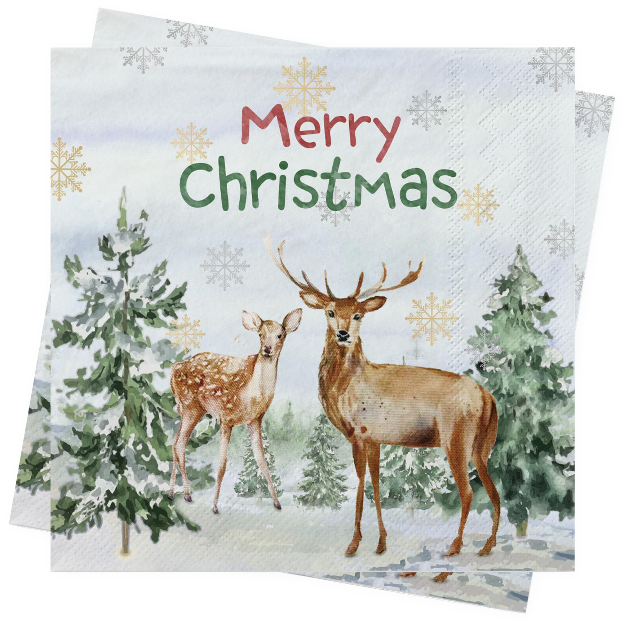 Photo 1 of 100Pcs Christmas Paper Napkins Table Decorations Wine Red Xmas Serviettes Disposable Tissue Napkin Merry Tree Napkins Party Supplies Accessories Home Decor