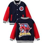 Disney Bomber Jacket Spider Man Marvel Toy Story Cars Varsity Cardigan2-13Y | Officially Licensed Snap Button Coat,Fall Star Wars Graphic Cloth Top,Hulk Venom Stitch Mickey Lightning Mcqueen Kids Apparel