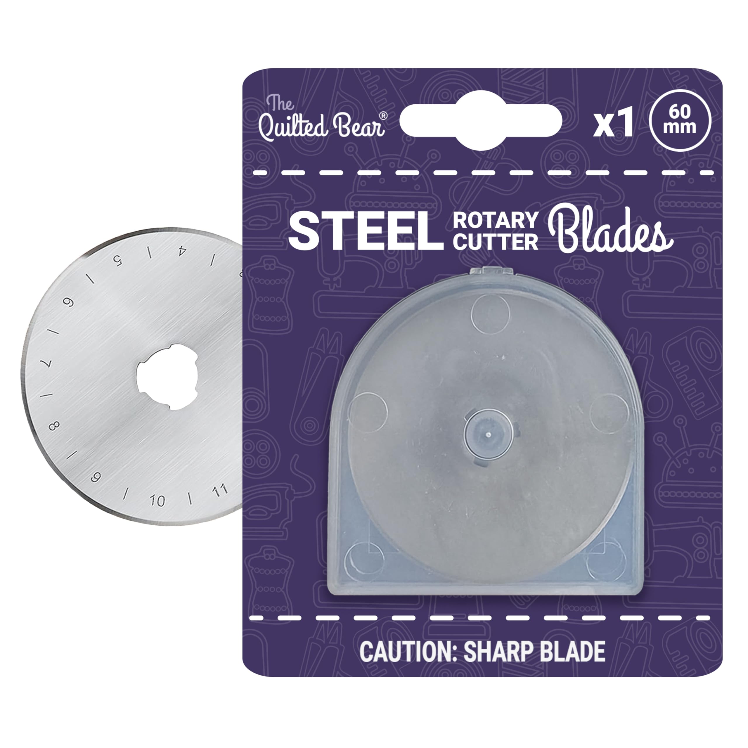 The Quilted Bear Rotary Blades 60mm - Precise Cutting & Long Lasting Easy Replace Universal Replacement Rotary Cutter Blades for Quilting & Sewing Cutters