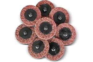 waltyotur 50Pcs 2 Inch Quick Change Sanding Discs, Maroon Roll Lock Nylon Surface Conditioning Discs for Surface Preparation,