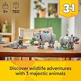 LEGO Creator 3in1 Wild Animals Majestic Rhino with Birds view 2