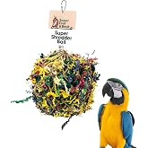 Sweet Feet and Beak Shredder Ball, Small, 3" Bird Shredding &amp; Foraging Toy | Stuffed with Shredded Paper &amp; Wood Toys, Encourages Foraging, Climbable Design, Available in 3 Sizes, Bird Perch Toy