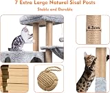 HOMIDEC Cat Tree 145cm Multi-Level Scratching Post Sisal Rope Climbing Tower view 4