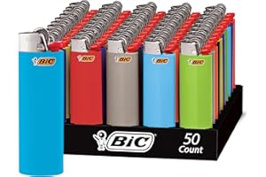 BIC Pocket Lighters, Classic Collection, Assorted Unique Lighter Colours, 50 Count Tray of Pocket Lighters