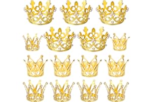 Ayfjovs 15 Pieces 3 Size Crown for Cake Topper Mini Baby Crown Tiny Queen Crowns for Flower Bouquet Accessories Mother's Day Women Lady Girl Wedding Baby Shower Birthday Valentines Party Decoration