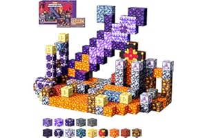 VNLINA Magnetic Blocks Building Toys - 108PCS Magnet Building Blocks Set Construction Cubes STEM Sensory Stacking Kids Toys for Age 3-5, 4-8, 8-12