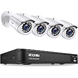 ZOSI H.265+ Full 1080p Home Security Camera System,5MP Lite CCTV DVR Recorder 4 Channel and 4 x 2MP 1080P Weatherproof Survei