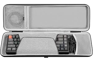 GEEKRIA 65% Keyboard and Mouse Combo Case, Hard Shell Travel Carrying Bag for 68 Keys Compact Keyboard, Compatible with Keychron K6, Nuphy Halo65, YUNZII X71 (Dark Gray)